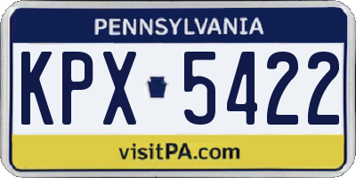 PA license plate KPX5422