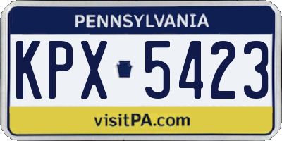 PA license plate KPX5423