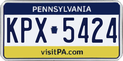 PA license plate KPX5424