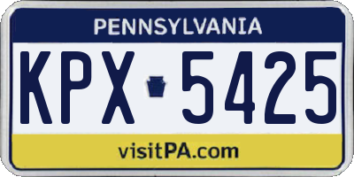 PA license plate KPX5425