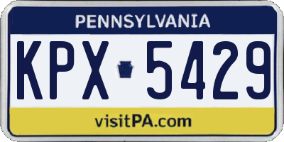 PA license plate KPX5429