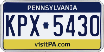PA license plate KPX5430