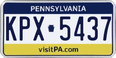 PA license plate KPX5437