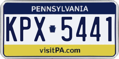 PA license plate KPX5441
