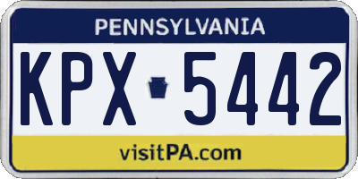 PA license plate KPX5442