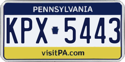 PA license plate KPX5443