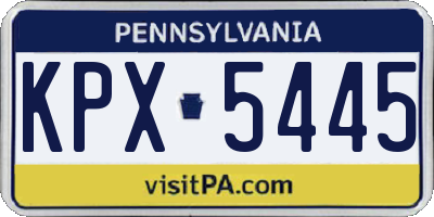 PA license plate KPX5445