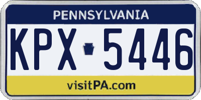 PA license plate KPX5446