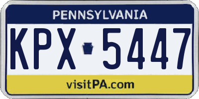 PA license plate KPX5447