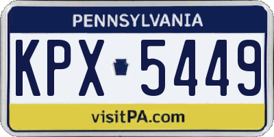 PA license plate KPX5449