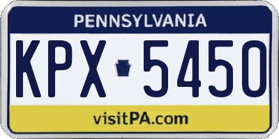 PA license plate KPX5450