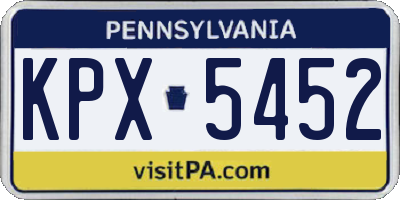 PA license plate KPX5452
