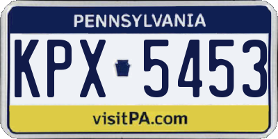 PA license plate KPX5453