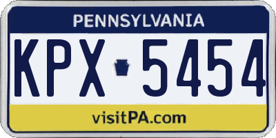PA license plate KPX5454