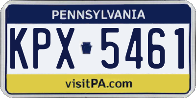 PA license plate KPX5461