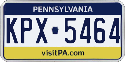 PA license plate KPX5464