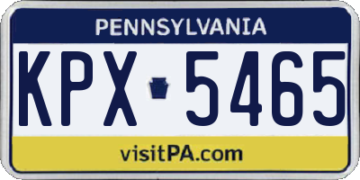PA license plate KPX5465