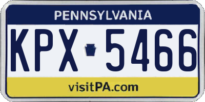 PA license plate KPX5466