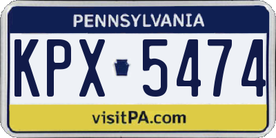 PA license plate KPX5474