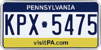 PA license plate KPX5475