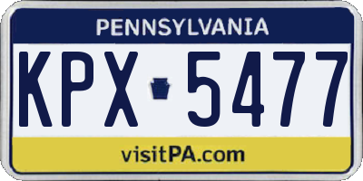 PA license plate KPX5477