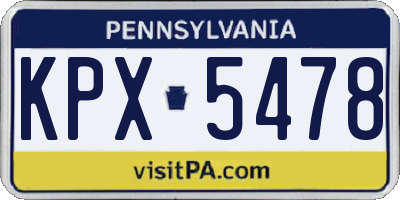 PA license plate KPX5478