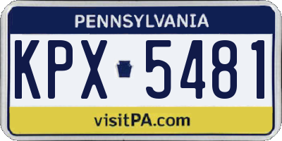 PA license plate KPX5481