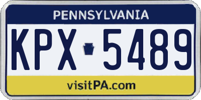 PA license plate KPX5489