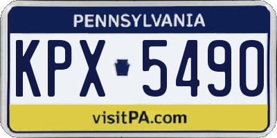 PA license plate KPX5490