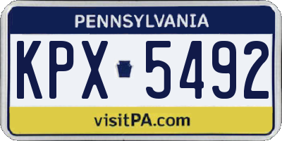 PA license plate KPX5492