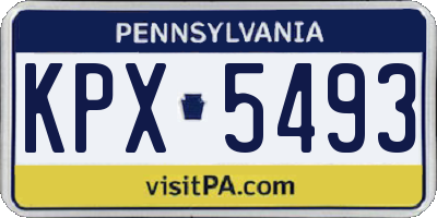PA license plate KPX5493