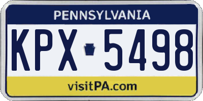 PA license plate KPX5498