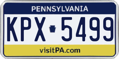 PA license plate KPX5499