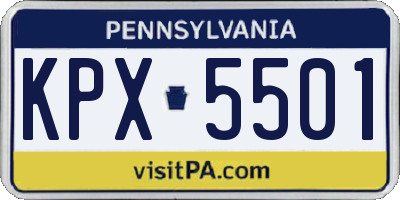 PA license plate KPX5501