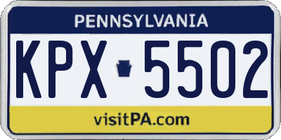 PA license plate KPX5502