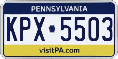 PA license plate KPX5503