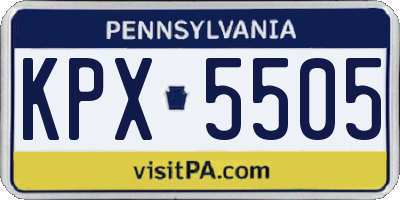 PA license plate KPX5505