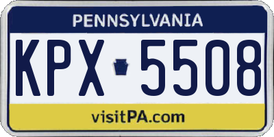 PA license plate KPX5508