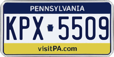 PA license plate KPX5509