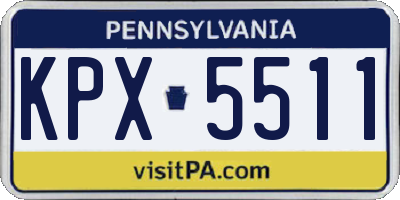 PA license plate KPX5511