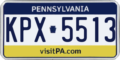 PA license plate KPX5513