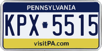 PA license plate KPX5515