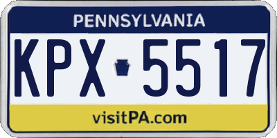PA license plate KPX5517