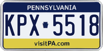 PA license plate KPX5518