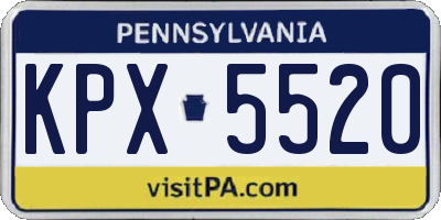 PA license plate KPX5520