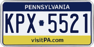 PA license plate KPX5521