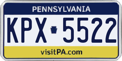 PA license plate KPX5522