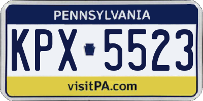 PA license plate KPX5523