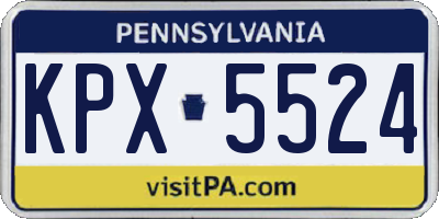 PA license plate KPX5524