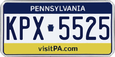 PA license plate KPX5525